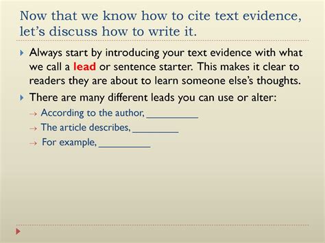 Citing Textual Evidence Ppt Download