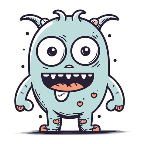 Premium Vector Funny Cartoon Monster Vector Illustration Isolated On