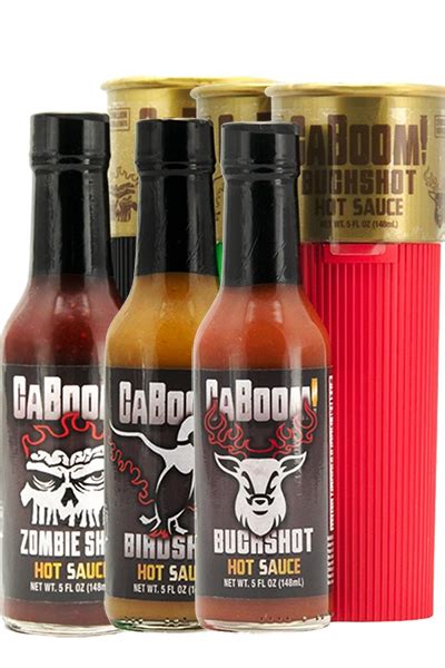 All Three Caboom Shot Hot Sauces Caboom Hot Sauces Mo Hotta Mo Betta