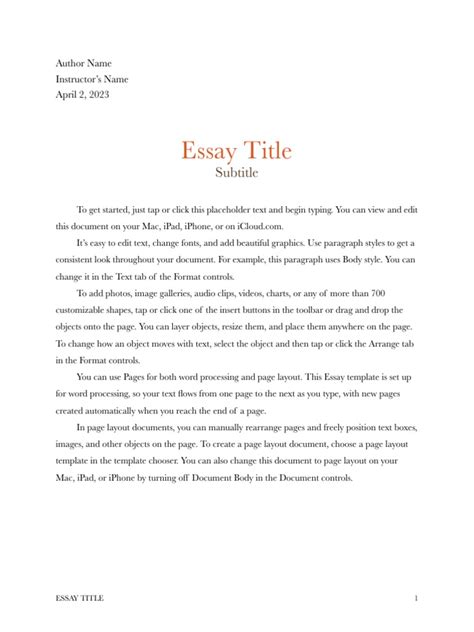 Essay Example Template | PDF