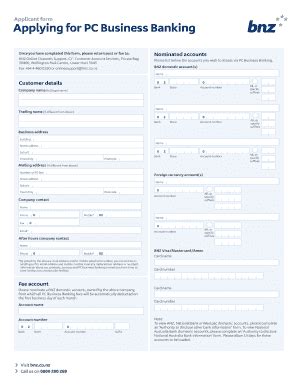 Fillable Online Pc Business Banking Application Form Nking M Applying