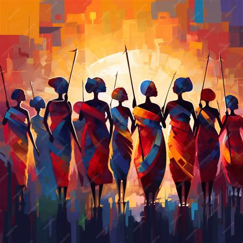 Premium Ai Image Abstract Painting Concept Colorful Art Of An African People African Culture