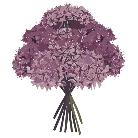 Allium Flower Bouquet Ai Generative Png