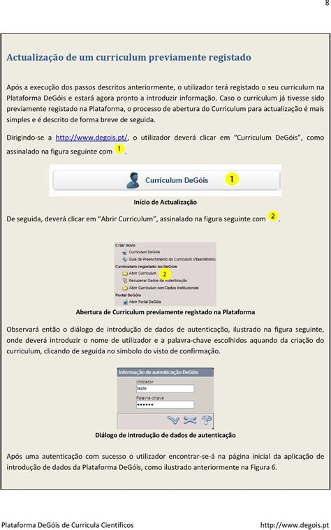 Curriculum DeGóis Guia de preenchimento do Curriculum Vitae Informação