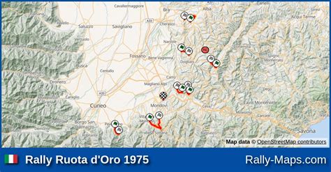 Streckenverlauf Rally Ruota D Oro 1975 RallyeKarte De