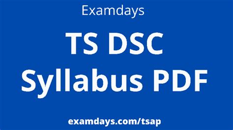 TS DSC SGT Syllabus 2024 TRT SGT Exam Pattern Telugu English