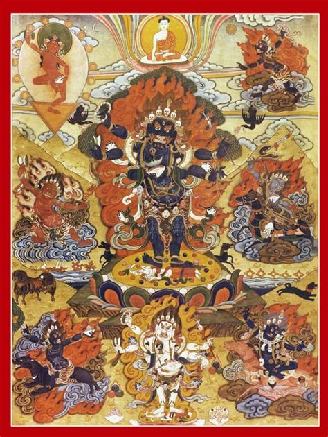 Six Arms Mahakala Or Shadbuja Mahakala Buddhist Artwork Thangka