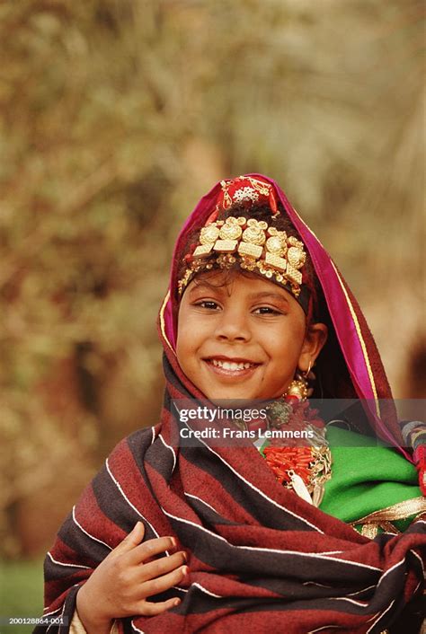 Girl Dressed In Traditional Berber Costume Portrait High Res Stock