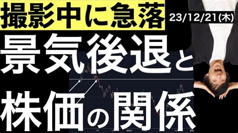 【撮影中に急落】景気後退と株価の関係について調べてみた！最後株価が急落し売りサインが出ています。 マネトレ彡money Trading