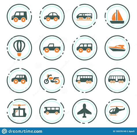 Iconos Del Transporte P Blico Fijados Ilustraci N Del Vector