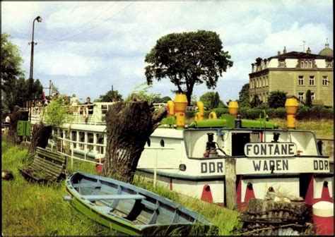 Ansichtskarte Postkarte Waren Müritz Schiff Fontane akpool de