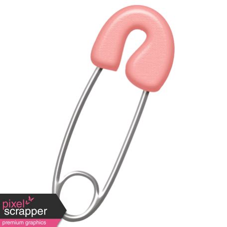 Pink Baby Safety Pin Clipart