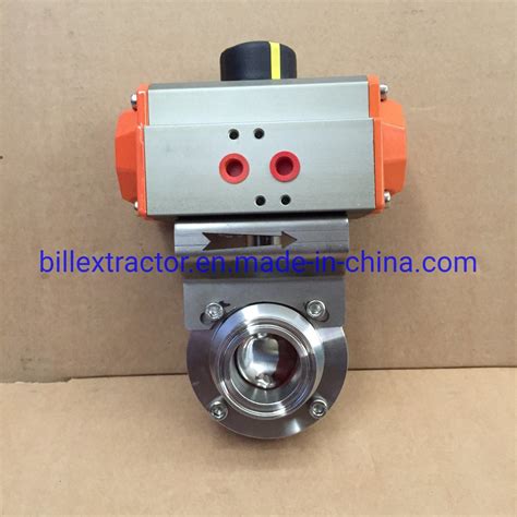 Stainless Steel Aluminium Pneumatic Actuator Tri Clamp Butterfly Valve