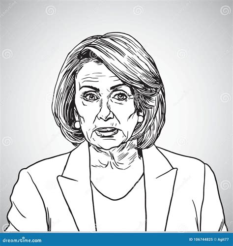 Nancy Pelosi Vector Portrait Drawing Illustration. San Francisco ...