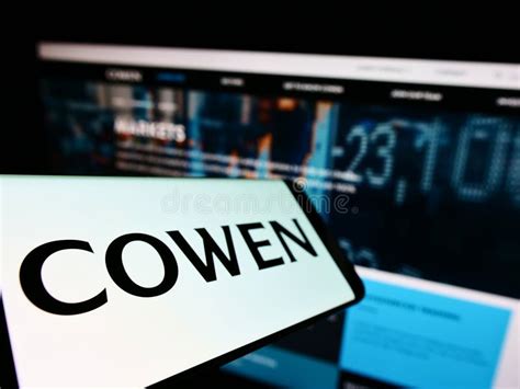 Mobile Phone With Logo Of American Investment Banking Company Cowen Inc