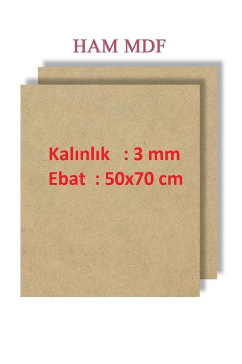 Mobilreyon 4 Adet Duralit Ham Mdf 3 Mm Kalınlık 50x70 Cm Resim