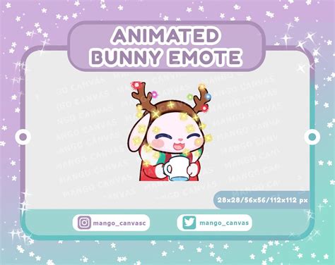 Animated Christmas Bunny Emote Drink Emote Etsy