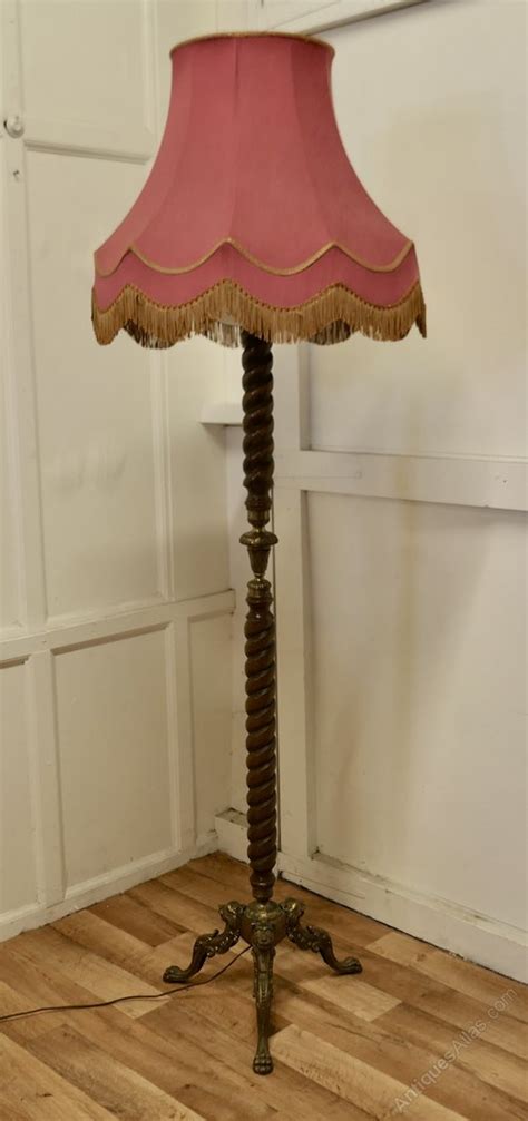 Antiques Atlas Arts And Crafts Barley Twist And Brass Floor Lamp