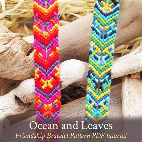 Ocean and Leaves Friendship Bracelet Pattern PDF Tutorial Beginner ...