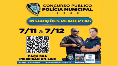 Inscrições reabertas para o concurso público da Polícia Municipal de