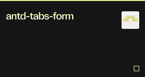 Antd Tabs Form Codesandbox