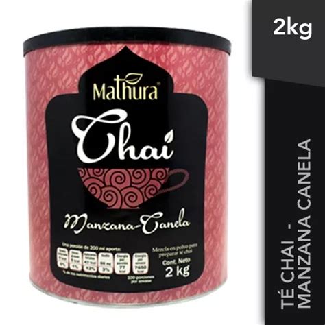 Lata De Te Chai Sabor Manzana Canela De Kg Marca Mathura Env O Gratis