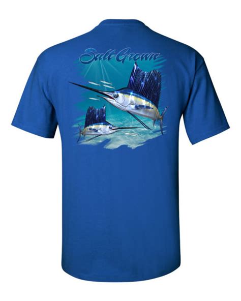 Salt Grown Saltwater Sailfish Fishing T Shirt Deep Sea Ocean Life Fish