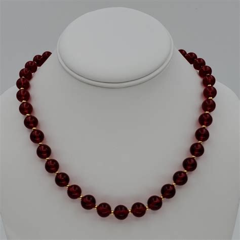 Monet Jewelry Monet Red Bead Necklace Poshmark