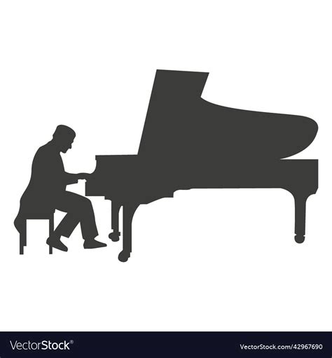 Pianist Musican Silhouette Royalty Free Vector Image