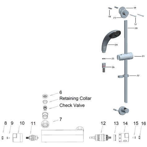 Bristan Artisan Surface Mounted Thermostatic Shower With Rail Kit Chrome Spares