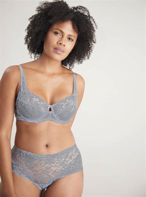 Buy Blue Recycled Lace Full Cup Bra 36d Bras Argos