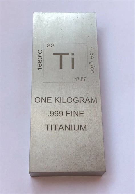 1 One Kg Kilogram 99 99 Pure Titanium Bullion Bar EBay