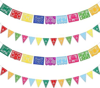 Qpout Pack Mexican Party Decorations Banners Felt Dia De Los Muertos