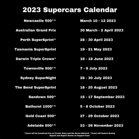 2023 Supercars calendar unveiled for Gen3 debut - Erebus Motorsport