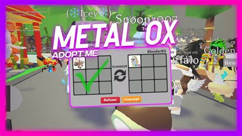 Ce Que Les Gens Me Trade Contre Un Metal Ox Sur Adopt Me Roblox