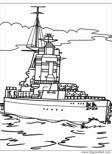 Coloriage Navire De Guerre Imprimer Dans Les Coloriages Bateau