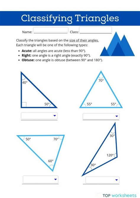 Classify Triangles Angles Interactive Worksheet Topworksheets