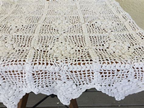 Small White Crochet Table Topper By Contemporaryvintage On Etsy