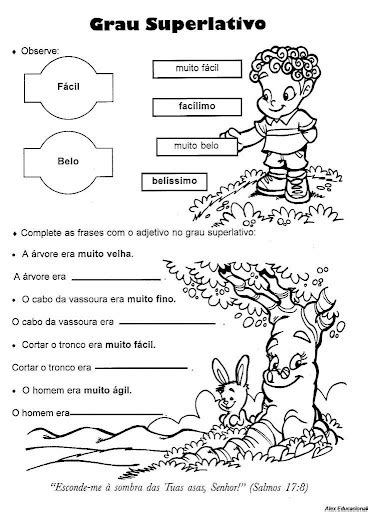 Atividades Grau Do Adjetivo Comparativo Superlativo Portal Escola