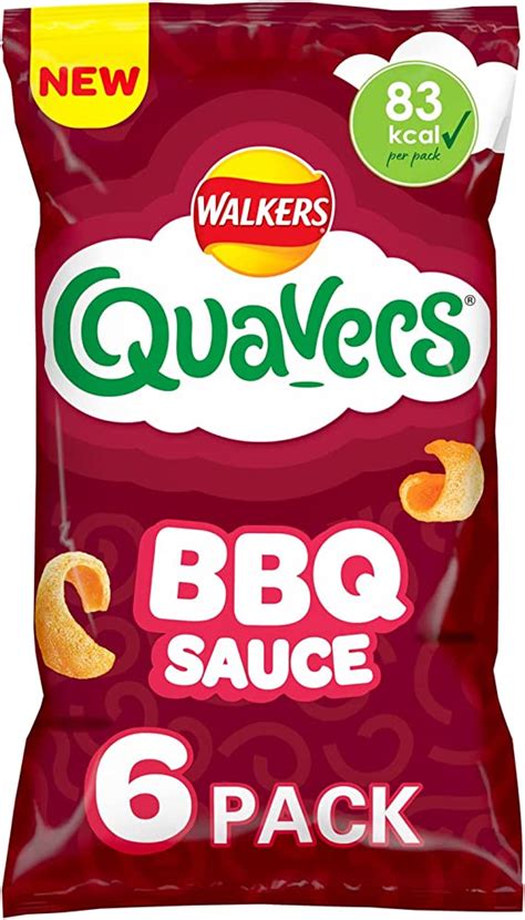 Walkers Quavers Bbq Multipack Snacks Crisps 6x16g Uk Grocery