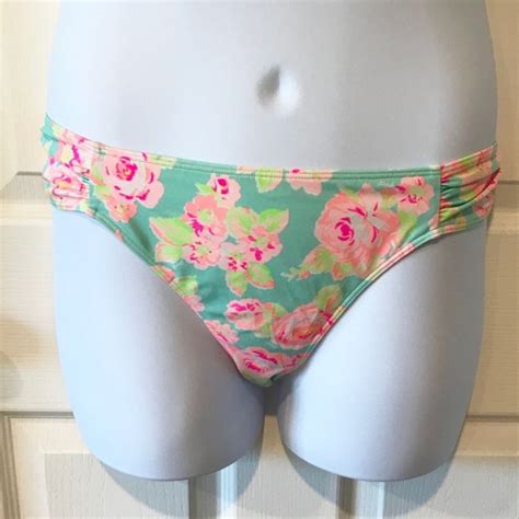 Pink Victorias Secret Aqua Pink Bikini Bottoms L Gem