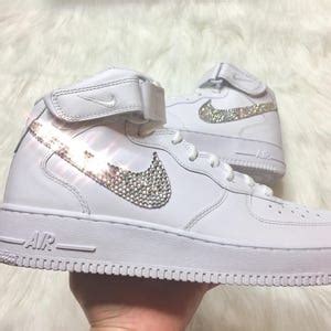 Men S Swarovski Nike Air Force With Swarovski Diamond Sneakers On