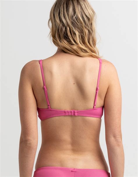 ROXY Love The Surfeuse Elongated Triangle Bikini Top HOT PINK Tillys