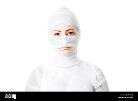 Wrapped Face Woman Bandage Cut Out Stock Images And Pictures Alamy