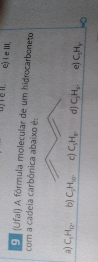 A F Rmula Molecular De Um Hidrocarboneto A Cadeia Carb Nica Abaixo