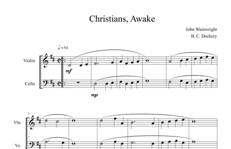 Christians Awake Violin And Cello Duet Sheet Music John Wainwright