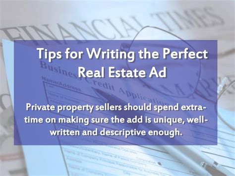 Tips For Writing The Perfect Real Estate Ad Real Estate Ads Real