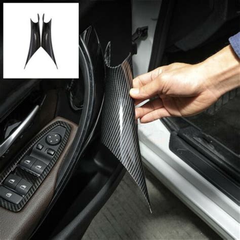 Pair Carbon Fiber Styling Car Inner Door Handle Cover Trim Special For