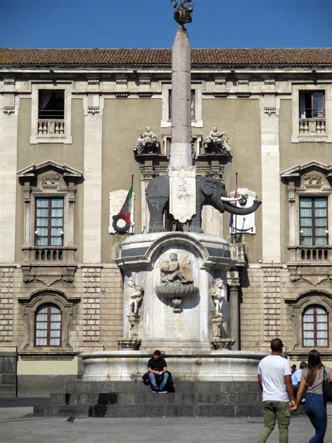 The Fountain Of The Elephant Catania Sicily Italy Editorial Photo