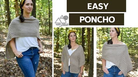 Crochet Beginner Friendly Poncho From A Rectangle Youtube